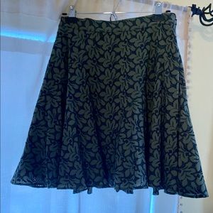 Moss green and navy blue lace skirt!